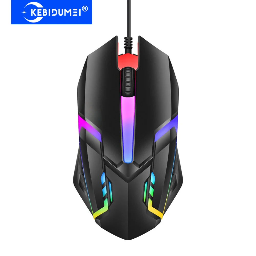 

KEBIDUMEI USB Wired Mouse RGB Breathing Light Effect Gaming Mouse Office Mice Optical Wired Mouse For Desktop Laptop PC Computer