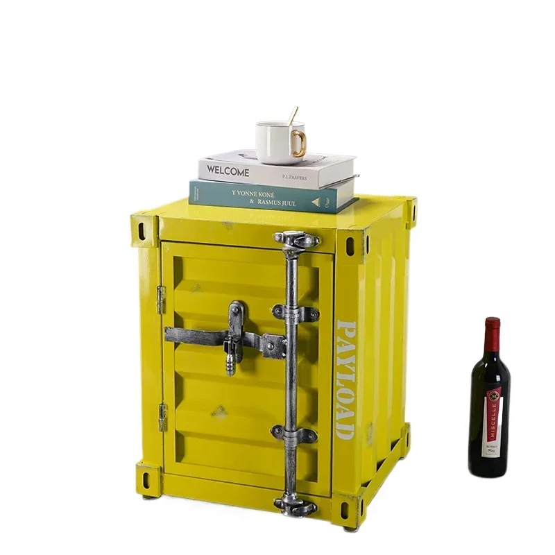 

Железный прикроватный столик-контейнер в стиле ретро с замком, ящик для хранения, Металлическая Тумбочка для кровати, прикроватная тумбочка, мебель для дома, отеля, спальни