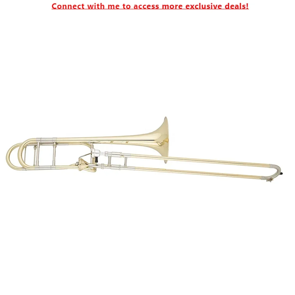 

SEASOUND OEM Gold Lacquer Bb/F Key Trombone Brass Musical Instrument JYTB508