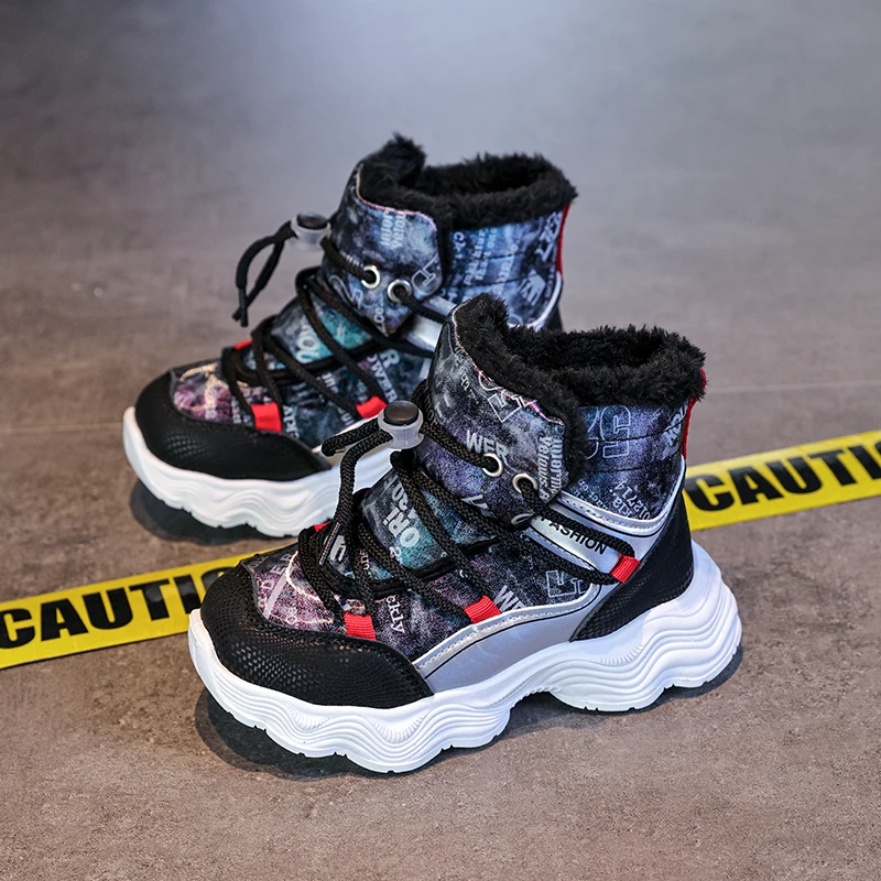 

2025 хит продаж, зимняя детская спортивная обувь, высокие снегозащитные кроссовки для бега, удобная повседневная обувь для кампуса