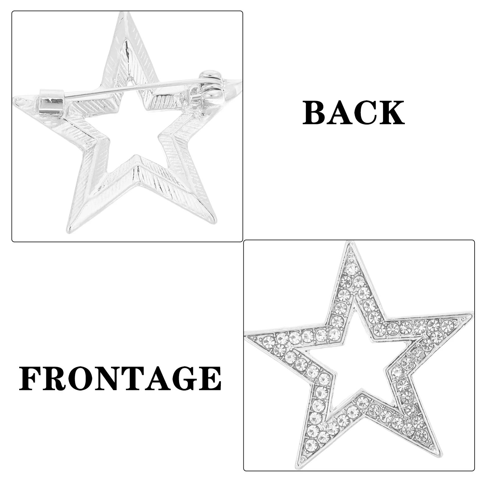 2 قطعة الخماسية ستار بروش سبائك الزنك التلبيب دبوس للرجال دعوى فستان الزفاف الصدار وشاح شال كليب ستار شارة الإكسسوار