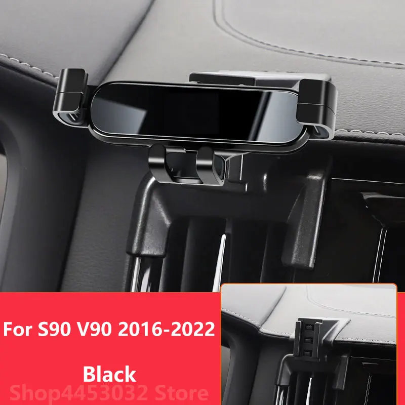 Car Mobile Phone Holder For Volvo S90 V90 2022 - 2016 Mounts Bracket GPS Stand Rotatable Support Accessories 3 Colors