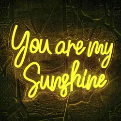 You Are My Sunshine Neon Signs Yellow LED Neon Sign for Wall Hanging Decor for Bedroom Bar Cafes Wedding Birthday Party Decor