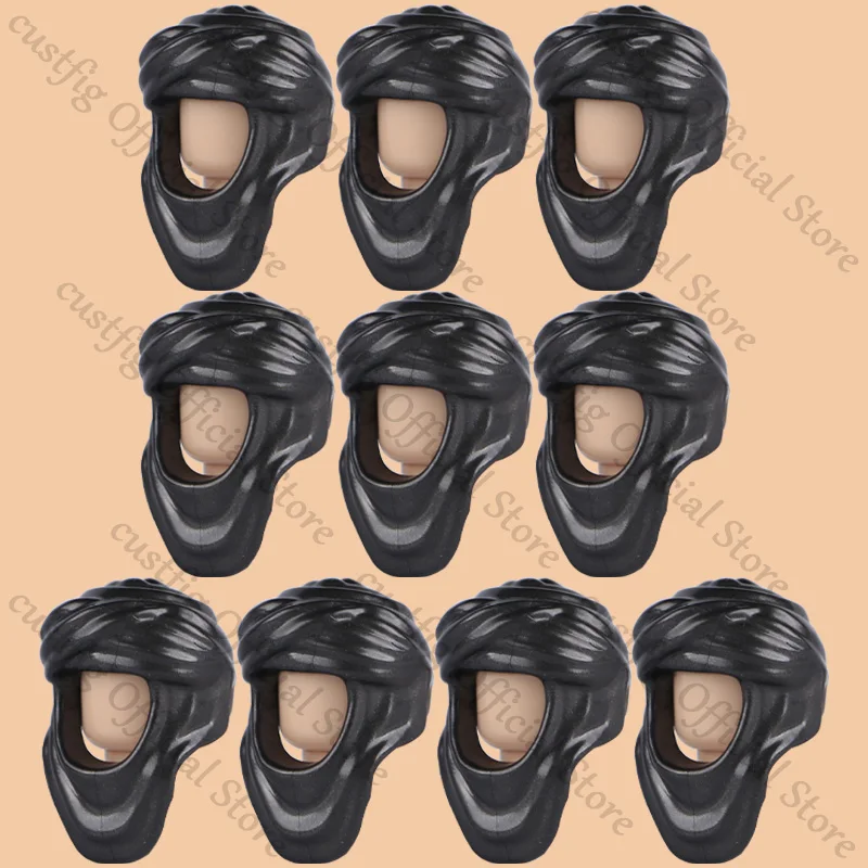 City Figures Hairstyles Head Hair Building Block Soldier Helmet Hat Girl Boy Beard Human Body Parts DIY Accessory Bricks Kid Toy