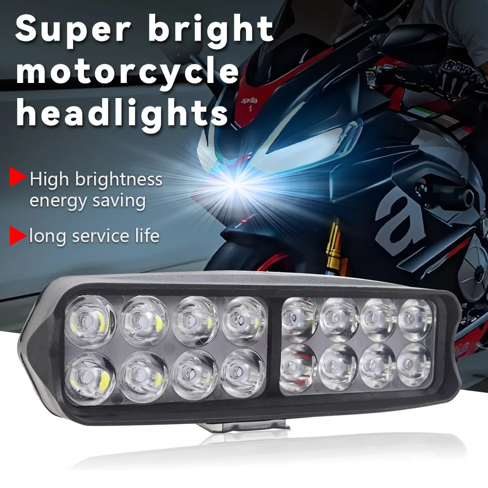 2pc 12V-80V E-bike Front Light Motorcycle Electric Bike LED Headlight Super Bright Tricycle Lamp 8/12/16 Led Bicycle Accessories