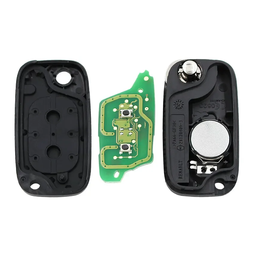 2 Buttons Folding Flip Remote Key 433MHZ ID46 PCF7961 Chip for Renault Clio Twingo Kangoo Master Modus P/N 1618477A