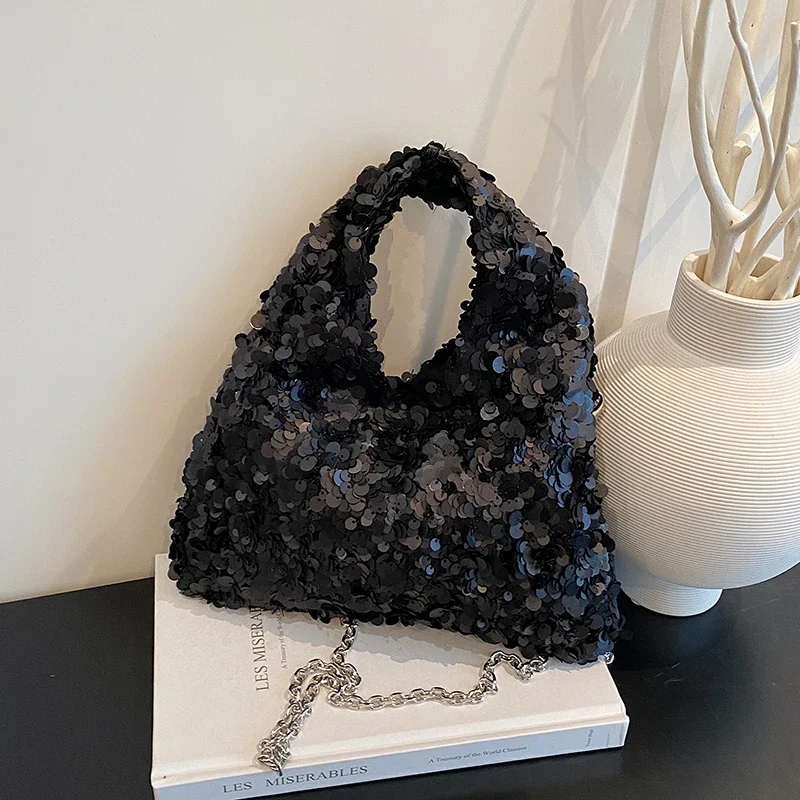 Exquisite Shining Sequins Square Women's Shoulder Bag Popularity Stylish Design Handbags High Quality Solid Sweet Crossbody Bags