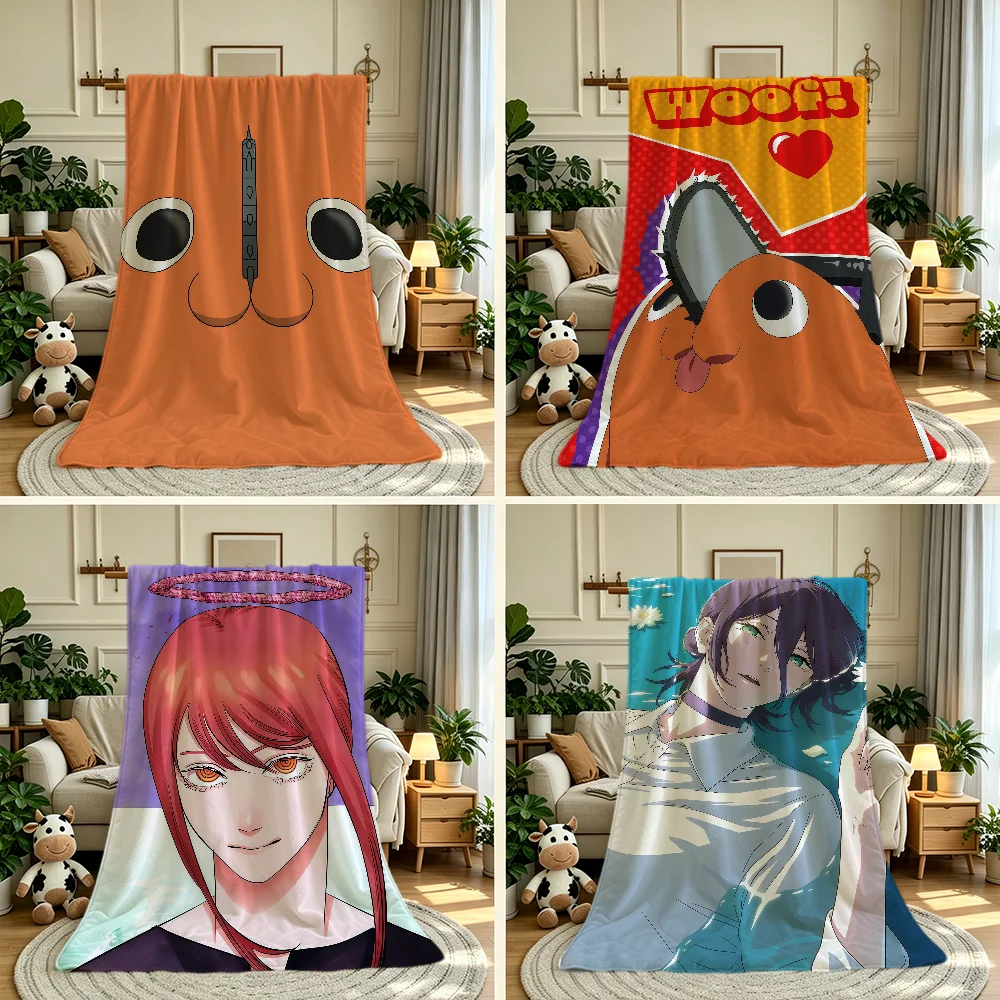 C-Chainsaw Anime Cute M-Man Blanket Throw Super Cosy Plush Living Room Sofa Couch Childish Birthday Gifts