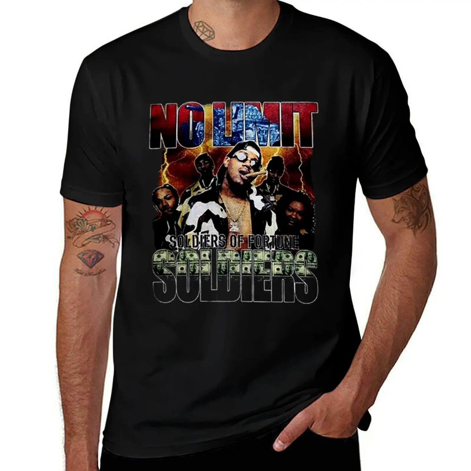 Vintage Style Master P NO Limit Soldiers Rap T-Shirt Large Size Short Sleeve T-Shirt