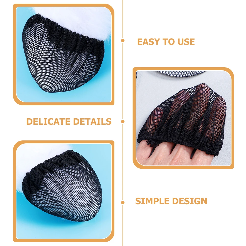 

10 pcs Black Small Hole Hair Nets for Ballet Bun Covers Women Accessories 6# Invisible Lace Net Set Dance Tools