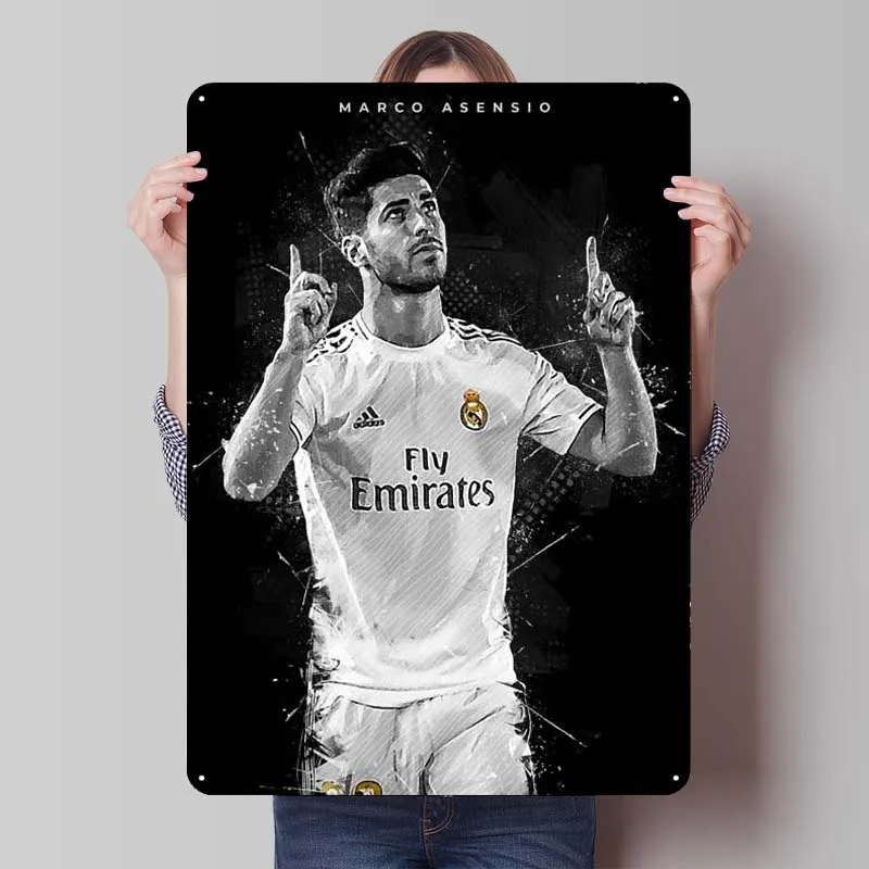 

Marco Asensio Metal Sign Sports Poster Wall Decoration Retro Tinplate Sign for Wall Art Decoration Coffee Bar Man Cave Home Room