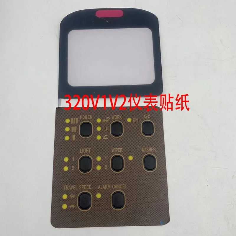 

For CAT E312 320 330V1V2BCD Excavator Parts Instrument Display Button Sticker Monitor Sticker High Quality Excavator Accessories