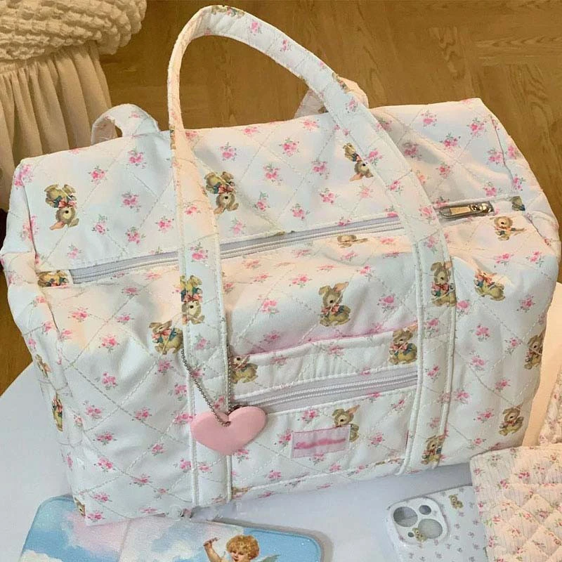 Fashionable Large Capacity New Commuting Tote Bag With Floral Shoulder Bag