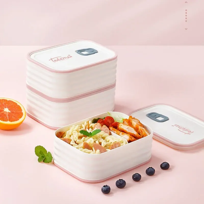 Bento Lunch Box  Sealed Leak Proof Cute Anti Drop Safe for Students Suitable for Microwave Heating Children's Lunch Box