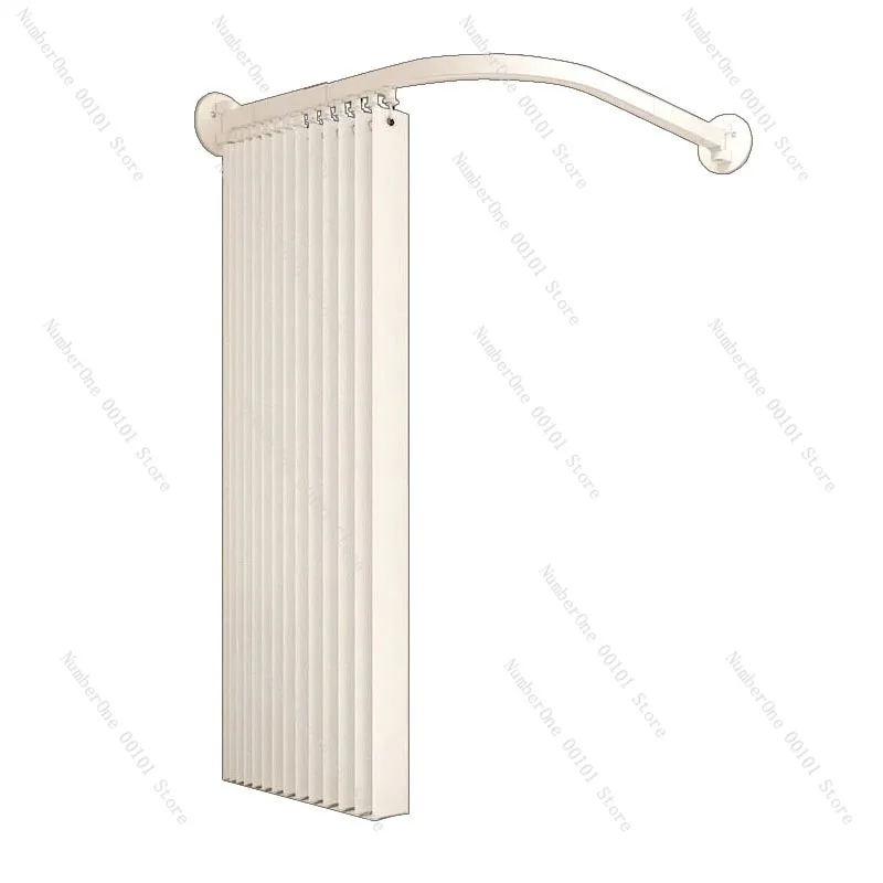 Curved Shower Curtain Rod No Drill Magnetic Folding Rail Track Waterproof Mildew Resistant Bathroom Partition Curtain Flexible