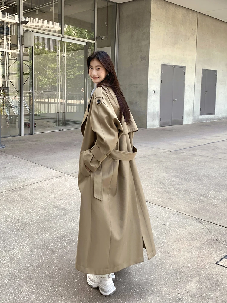 

Двубортное длинное пальто Bear Goodbye на заказ Briti Sle, женская ветровка средней длины Ele, верхняя одежда Long Sve