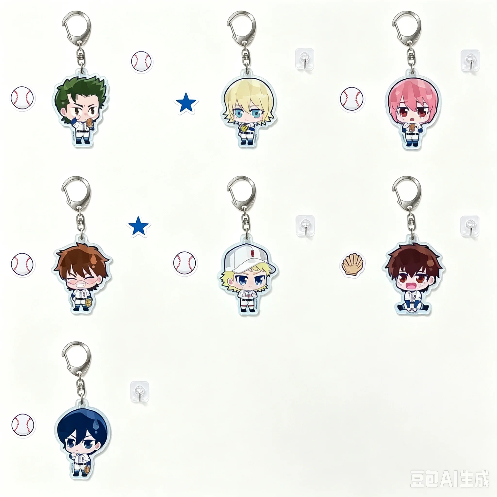 HOT 6cm Anime Bag Acrylic KeyRing Anime Ace Of Diamond Act II Cell Phone Pendant  As A Gift For Fans Exquisite Product Keychain