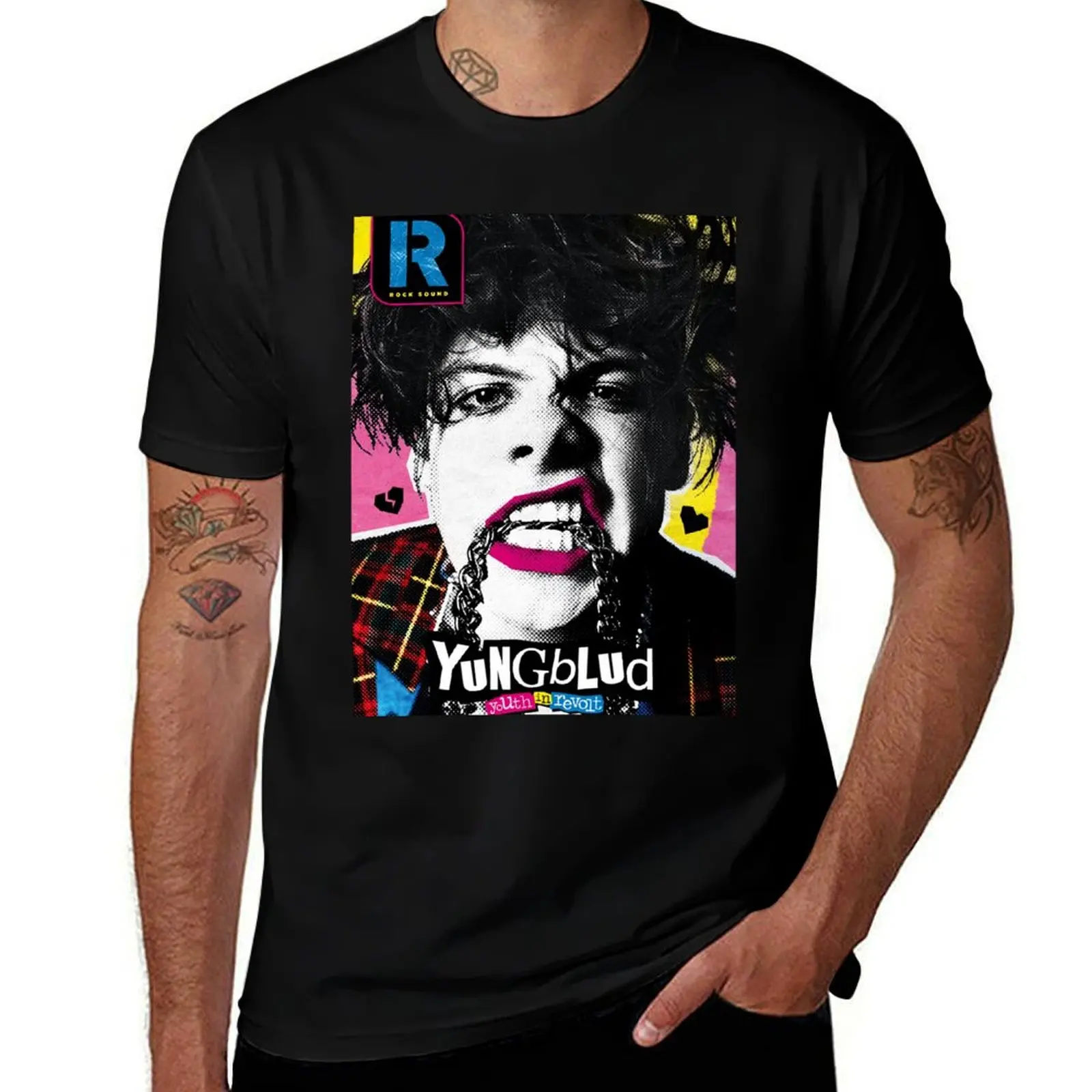 

Yungbluds Vintage T-Shirt Minimalist Plain Crew Neck T-Shirt