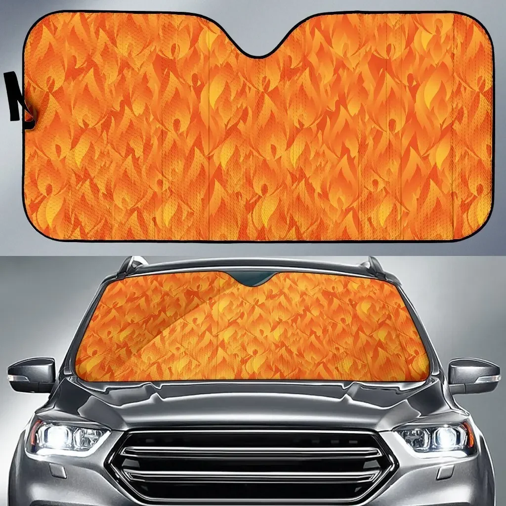 Flame Fire Pattern Print Auto Sun Shade Car Windshield Window Cover Sunshade