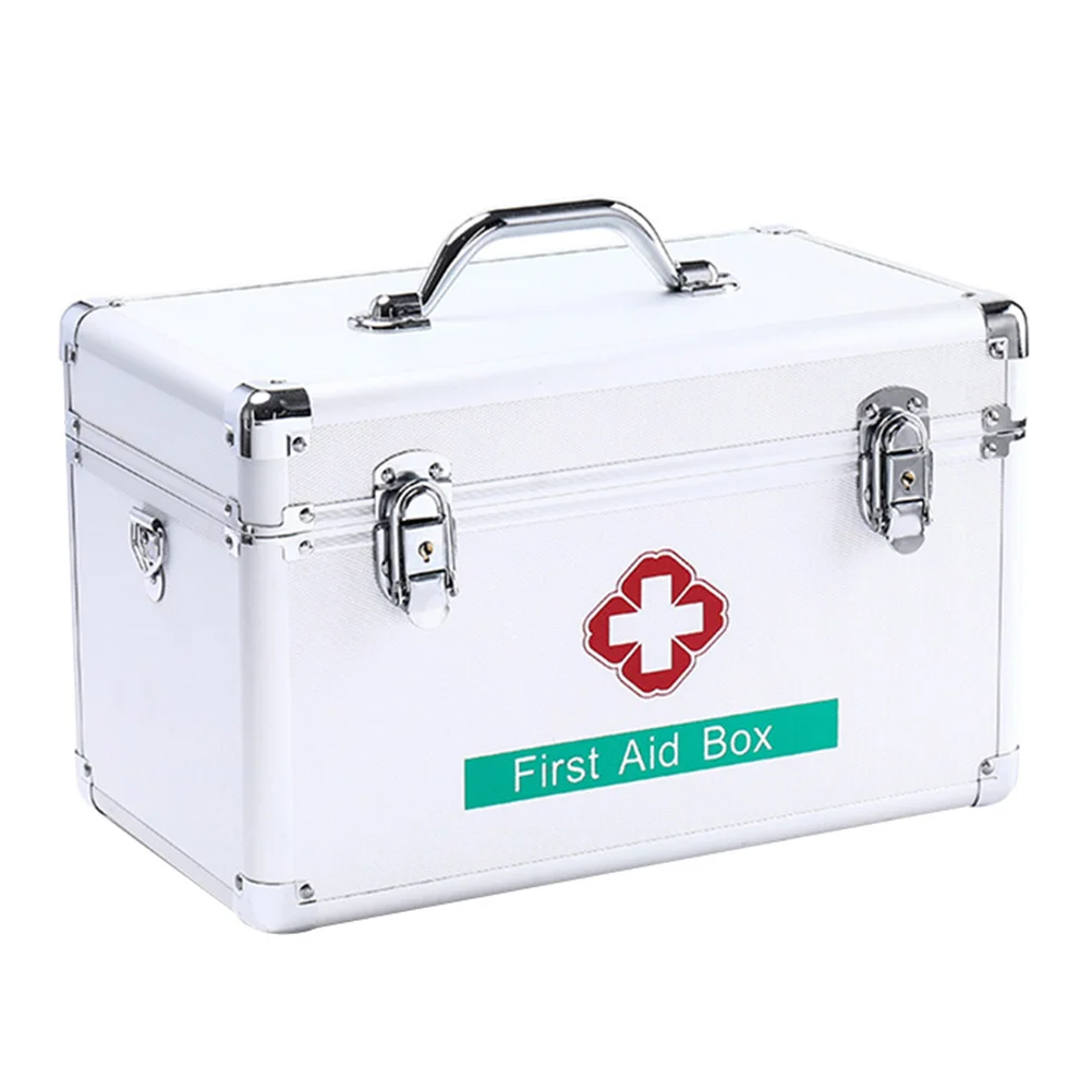 

1pc 14In Large Capacity Medicine Storage Box Multi Layer First Aid Organizer Household Medical Container Handle Travel Outdoor
