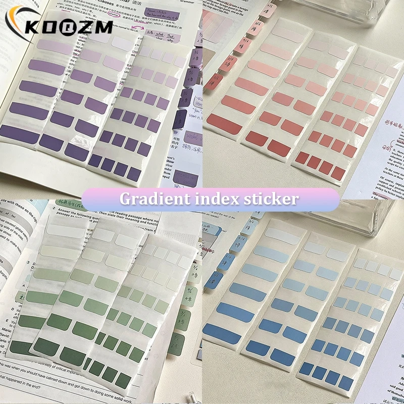 120Sheets Creative Gradient Color Category Index Sticky Note Student Simplicity Stationery Memo Pad Cute School Supplies