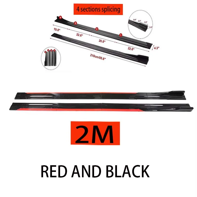 Universele 2.2 m Side Rokken Uitbreiding Rocker Splitters Diffuser Winglet Vleugels Voor VW Golf 7 MK7 Tiguan MK2 T-roc T-cross Golf 8