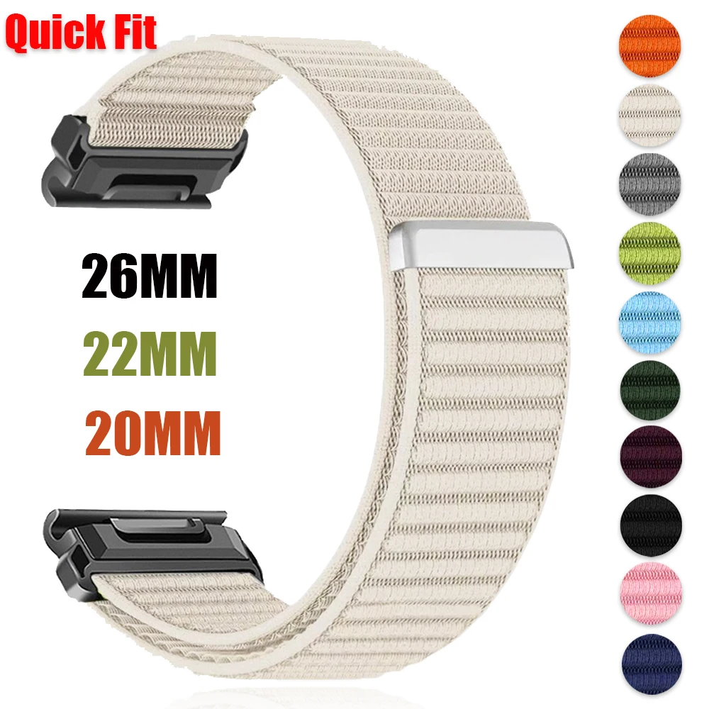 Image of 26/22/20mm Schnellwechsel-Nylonarmband für Garmin Fenix 8 8 Pro E 7X 7 Pro/Epix Pro/Enduro 3 Armband für Garmin Tactix 8/Quatix 8/970