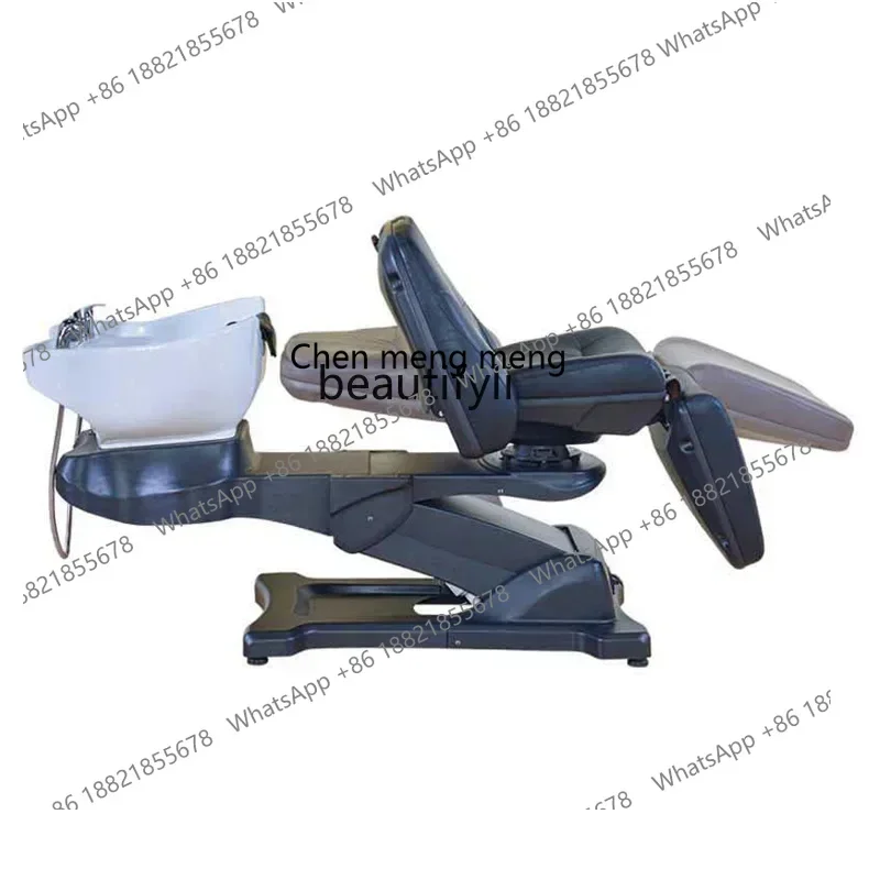 SS new Hair Salon Shampoo Chair High-End Barber Shop Electric Lifting Shampoo Chair Rotatable Flushing Bed ss 7486