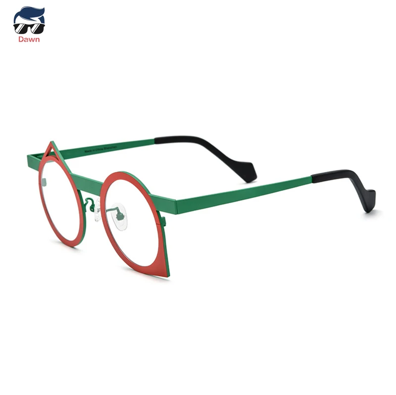 

Многоцветная сверхлегкая титановая оправа для очков для мужчин и женщин, нерегулярные очки в стиле ретро с оптическими линзами по рецепту