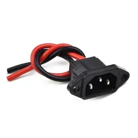 Electric Scooter Battery Charger Port Safe Durable Copper Battery Replacement Interface Scooter Part With 3 Pin Plug Connector