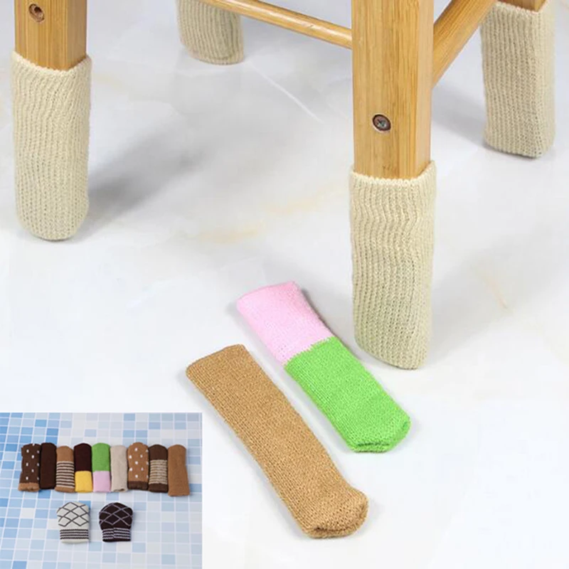 

4Pcs Cute Table And Chair Foot Pad Foot Cover Protective Cover Cat Claw Knitted Socks Mute Wear-resistant Non-slip Mat Home Mat