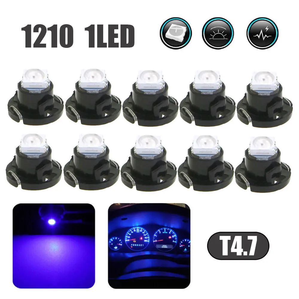 1x T4.7 Car Led Wedge Instrument LED Light Bulb Warning Dashboard Dash Indicator Lamp Panel Signal Lights Car Lights Accessories