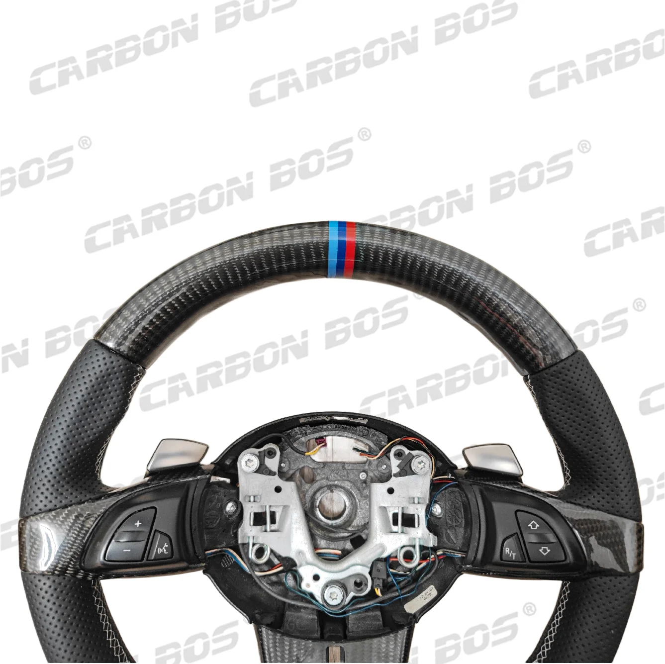 Roda Kemudi Kulit Serat Karbon Kustom untuk BMW Z4 E85 E86 E89 Roda Kemudi Olahraga Yang Diperbarui