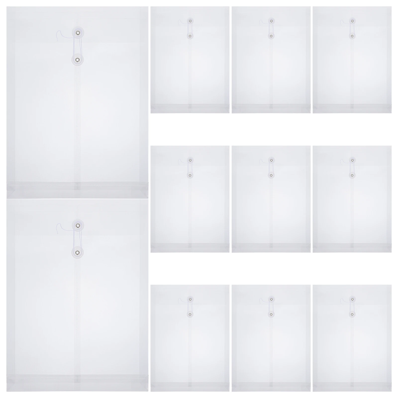 12 Pcs File Holder Clear Storage Bag Thick Pockets Transparent Document ganizer Office Supplies Large Capacity Waterproof