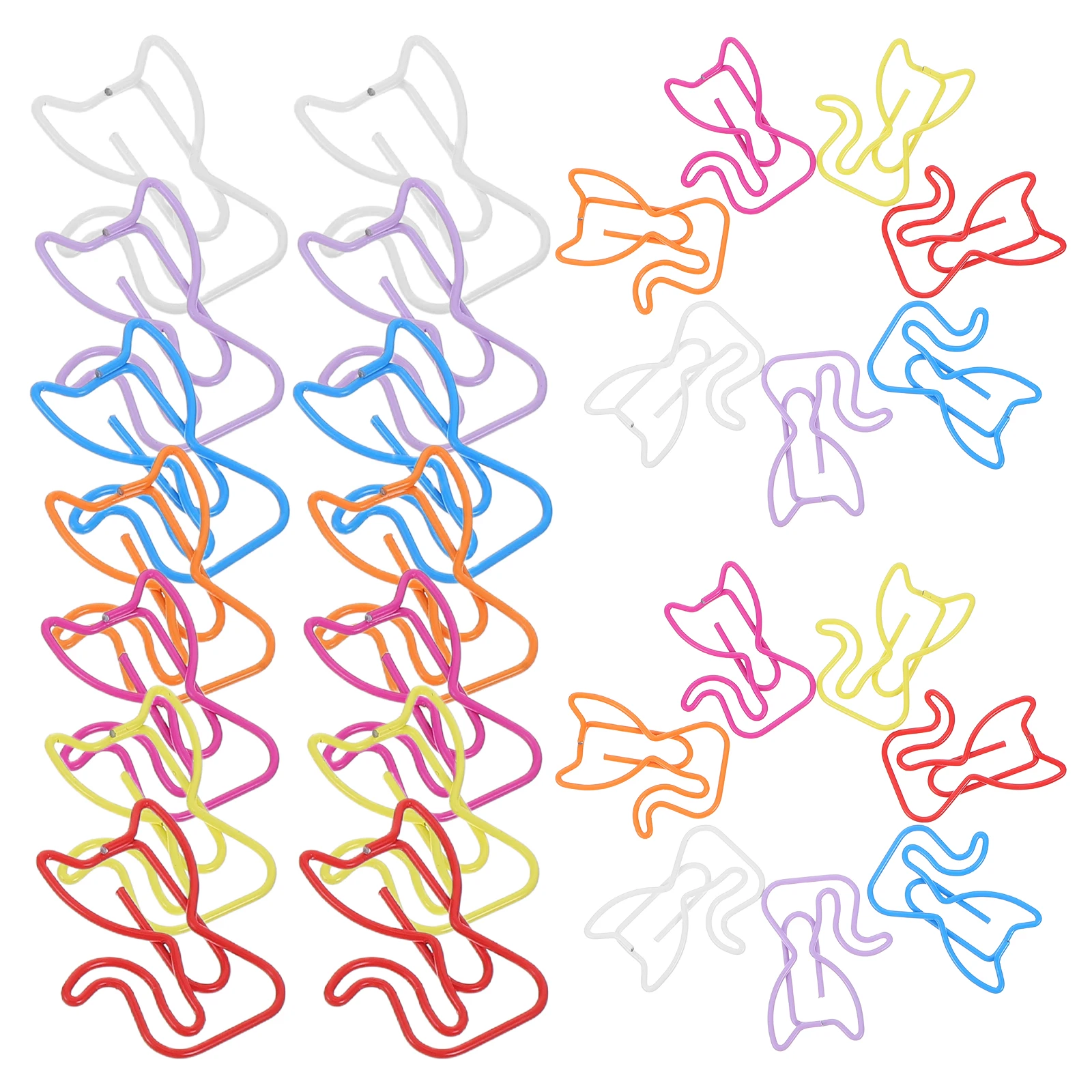 

50 Pcs Cat Paper Clip Clips Desk Accessories Book Pin Metal Bookmarks Themed Office Supplies Shaped