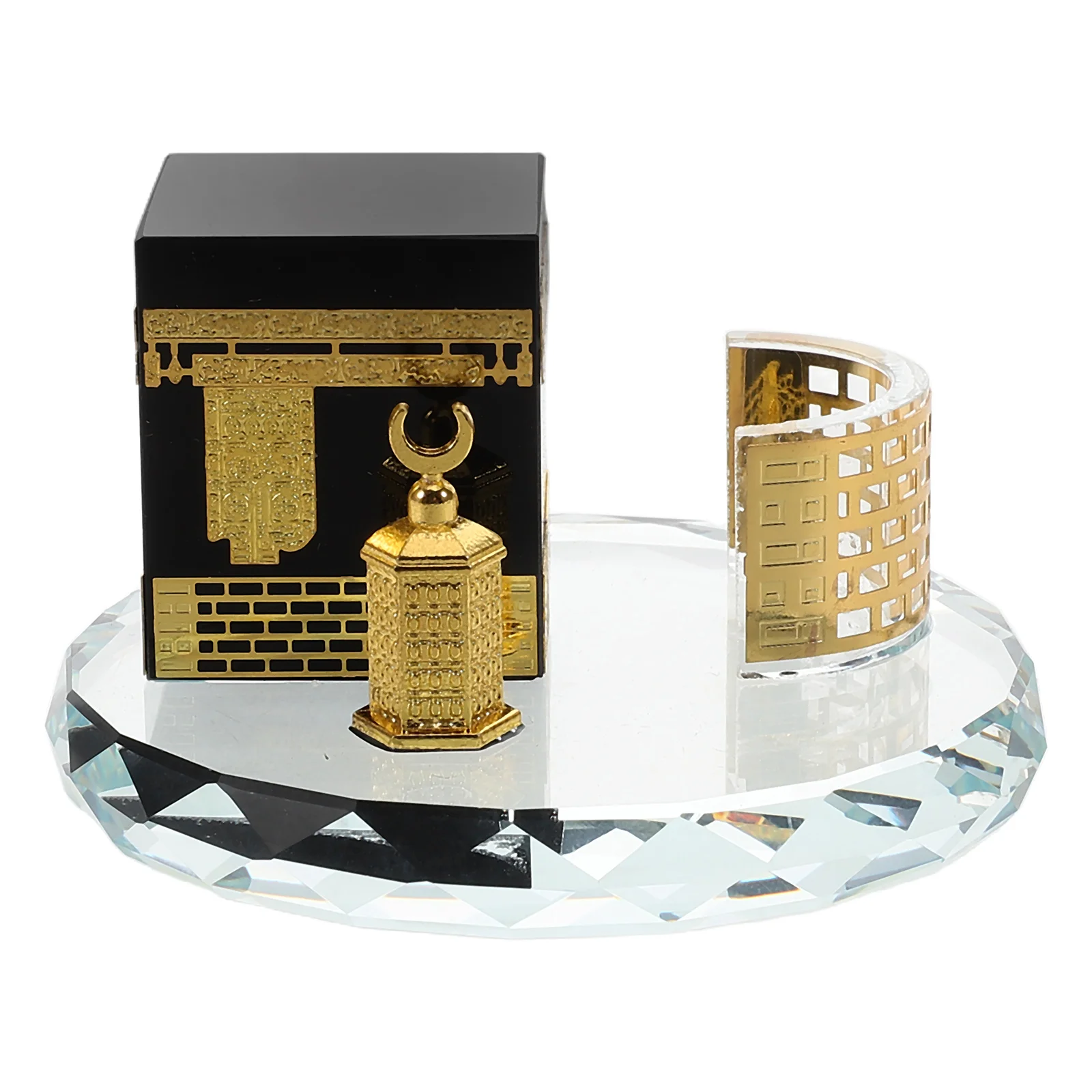 

Crystal Showpiece Round Islamic Architecture Design Home Office Decor Elegance Enhancement Saudi Arabia Inspired Craft