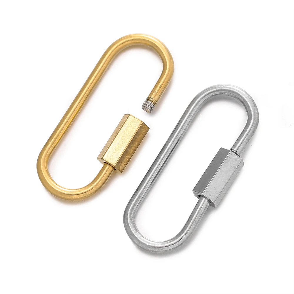 5pcs/Lot Stainless Steel Buckle for DIY Carabiner Fasteners Screw Lock Clasps DIY Bag Link Jewelry Making Accessories