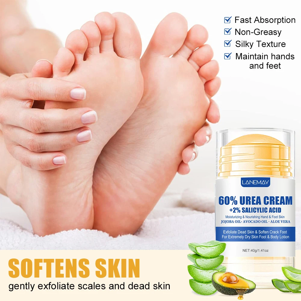 

40g Ultra-Hydrating 60% Urea Foot Cream Softening Skin Feet - Gentle Exfoliation Hand Foot Care Cream Foot Care Solution