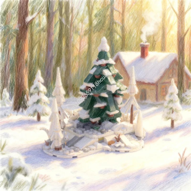 

252pcs MOC The Winter Forest Seasonal Christmas Model Building Blocks Construction Toys Christmas Gifts Creative Idea Education