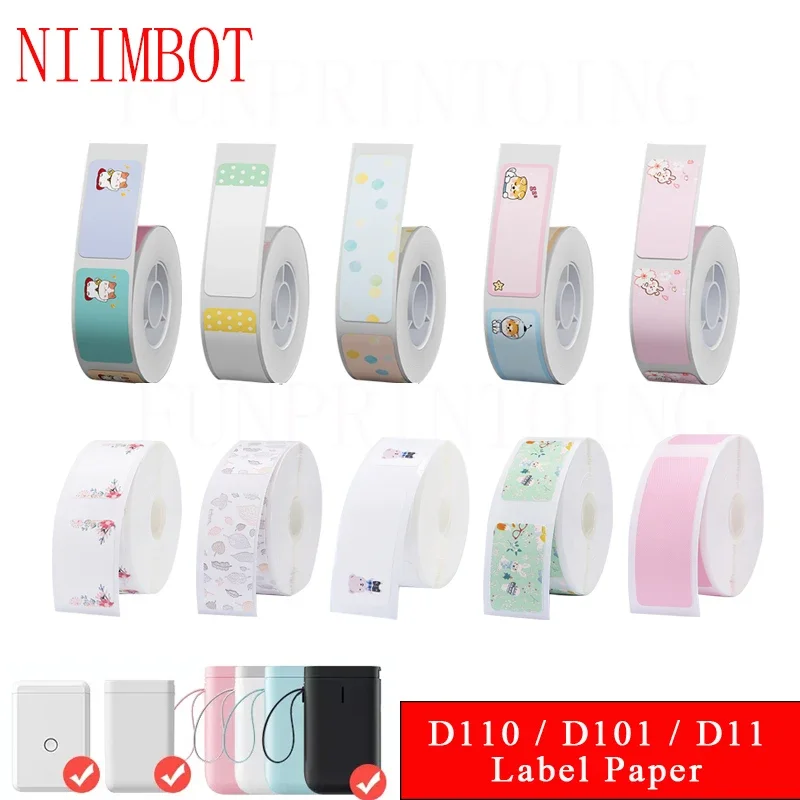 Niimbot D110/D11/D101 Thermal Paper Waterproof Adhesive Price Thermosensitive Paper Cosmetic Cable Jewelry Name Label Paper