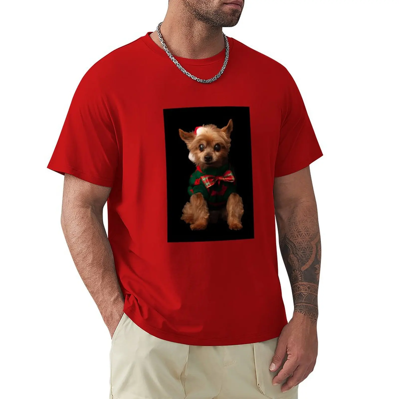 Cute Christmass Puppy T-Shirt Short sleeve tee plus sizes men t shirt