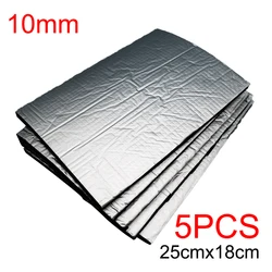 5Pcs 10mm Car Sound Deadener Heat Insulation Mat Car Van Sound Proofing Deadening Insulation Car Hood Insulation Silent