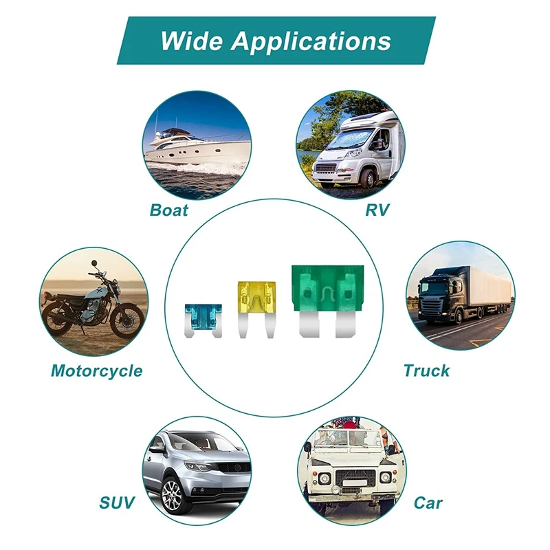 306 peças kit de sortimento de fusíveis automotivos kit de sortimento de fusíveis tipo lâmina kit de sortimento de fusíveis automotivos
