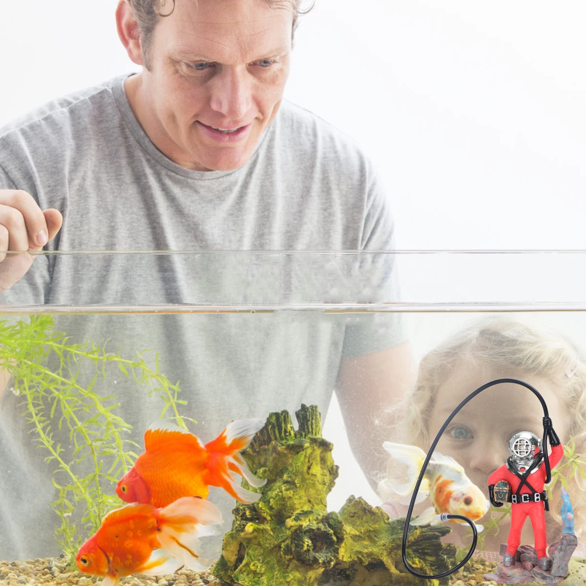 

Ornaments Diver Fish Tank Decoration Decorations Aquarium with Hose Galleggianti Decorazioni Per Acquari