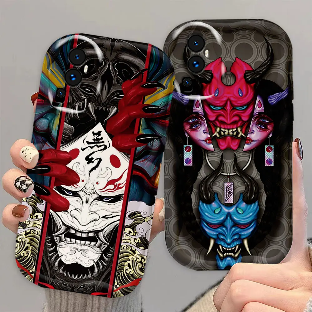 Japanese Samurai Ghost Mask  Phone Case Cover For OPPO FindX3lite RENO 12 12F 11 11F 8 8T 7 7Z 6 5 5F 4 LITE PRO 5G