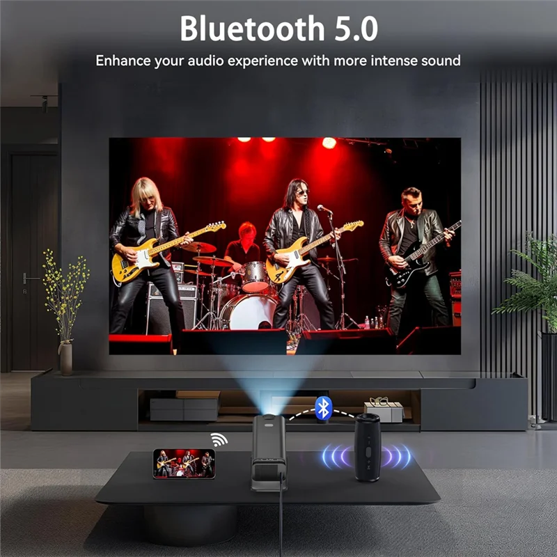 جهاز عرض CS-Projector Y6S Android WIFI جهاز عرض منزلي محمول على الحائط 4K Ultra HD جهاز عرض مسرح منزلي