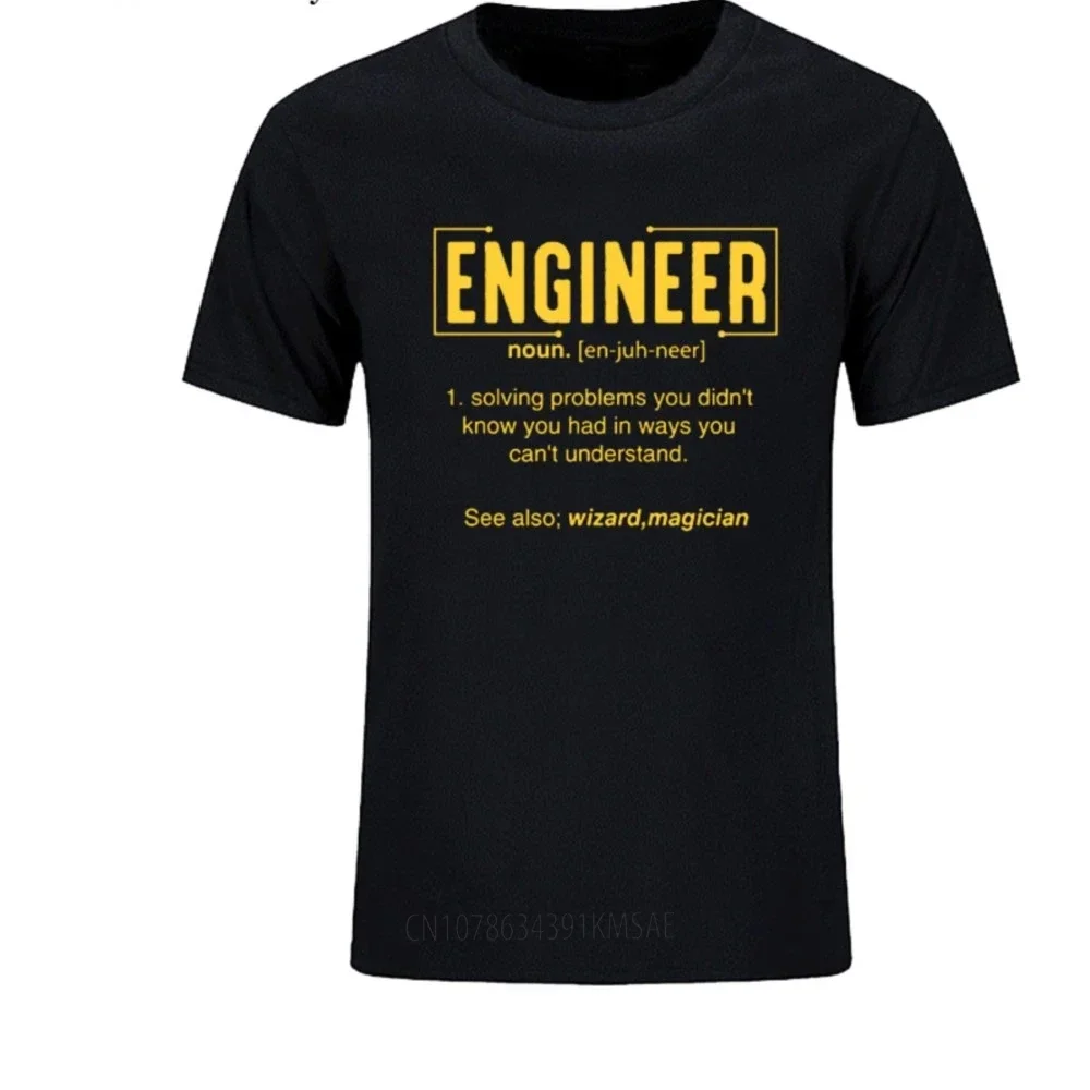 

Men T Shirt Engineer Dad Definition Noun Funny T Shirts Summer Cotton Harajuku Short Sleeve Streetwear Black T-shirt Clothes