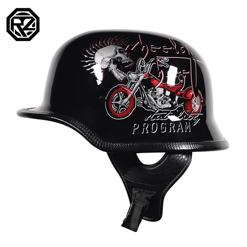 Casco de soldado de ORZ-309, medio casco Retro para motocicleta, casco de cucharón alemán con personalidad para hombre y mujer, vehículo eléctrico