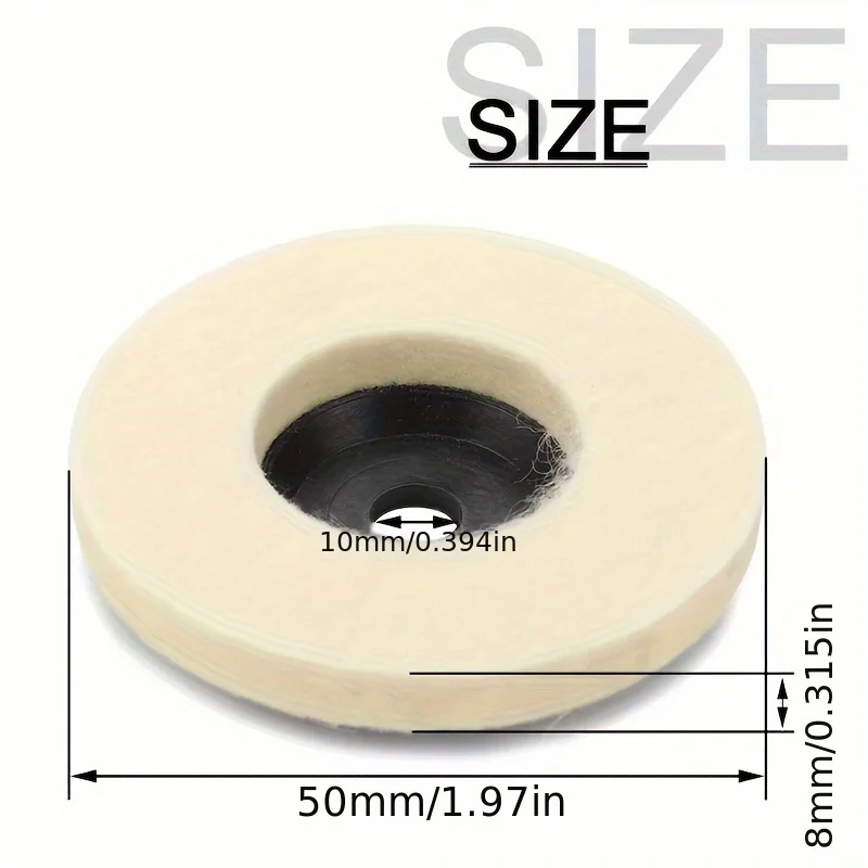 1/5/10pcs 50mm & 75mm Wool Polishing Wheel with Felt Backing Pad - Angle Grinder Compatible for Metal, Marble, Glass, Ceramic