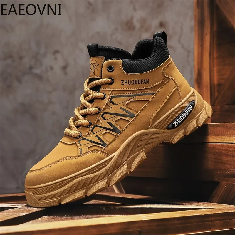 Climbing Boots Men's  Tooling Boot Men Snow Shoes High-elastic British Style Casual Fashion Man Shoe EAEOVNI New Style Hot Sale